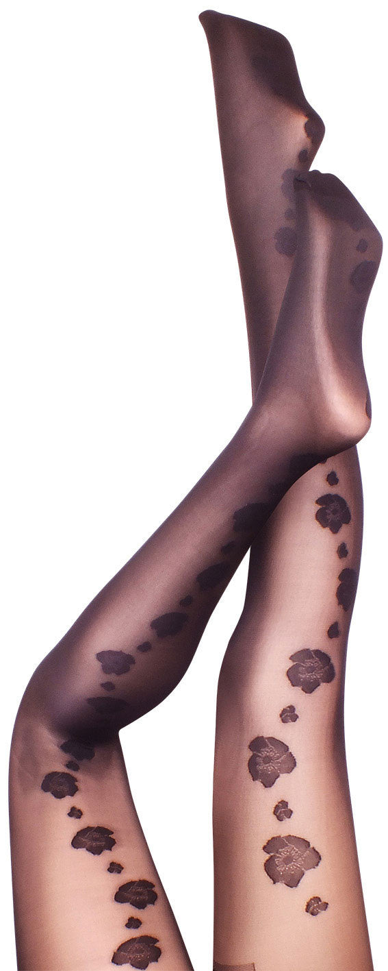 Cherry blossom, sheer black ,light 40 denier premium tights