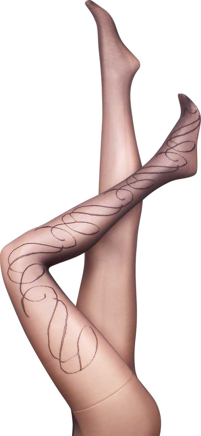Swiss Swirl Black Summer Tights