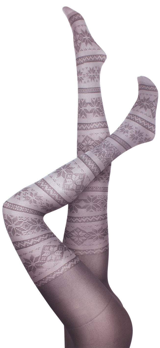 Snowflake Grey Tights