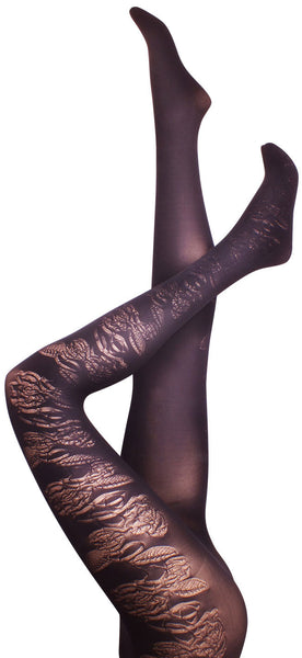 Peach Blossom Black Tights