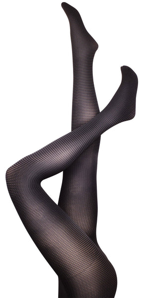 Houndstooth Black Tights