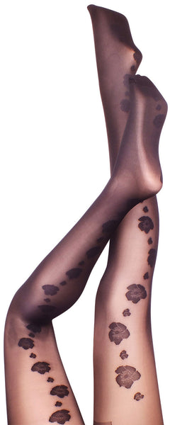 Cherry blossom, sheer black ,light 40 denier premium tights