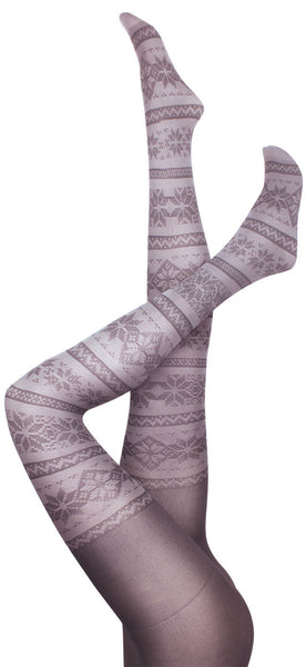 Snowflake Grey Tights